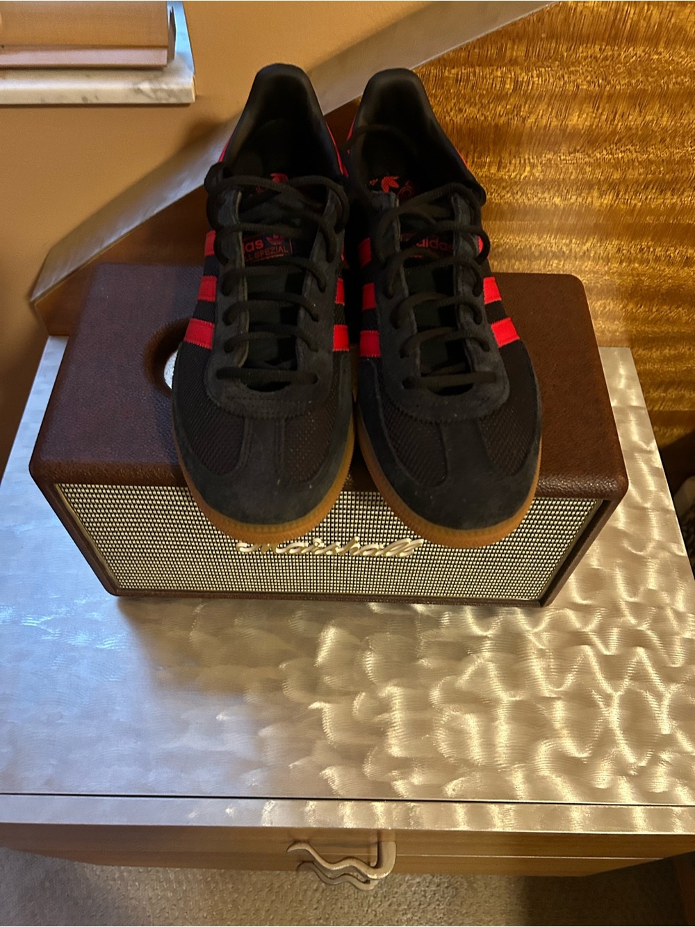 Adidas Speziale in black with Red Stripes and Gum Sole - Picture 2 of 6